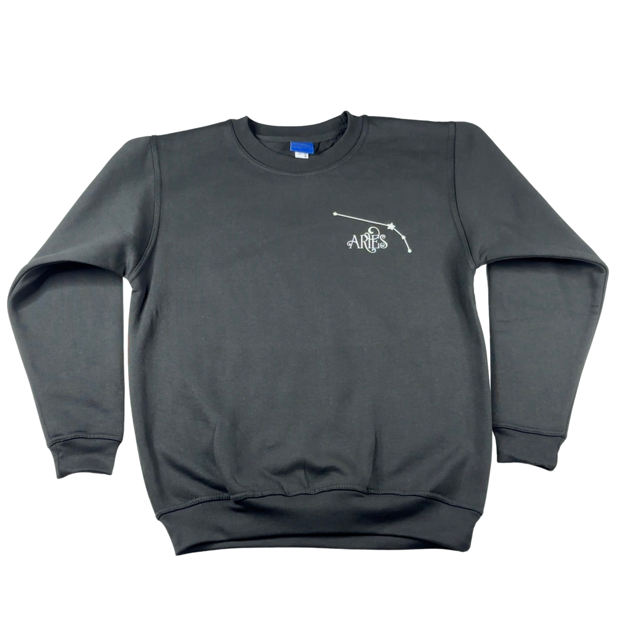 Aries Glow in the Dark Jumper – Custom Zodiac Sweatshirt | Black 350GSM Astrology Gift