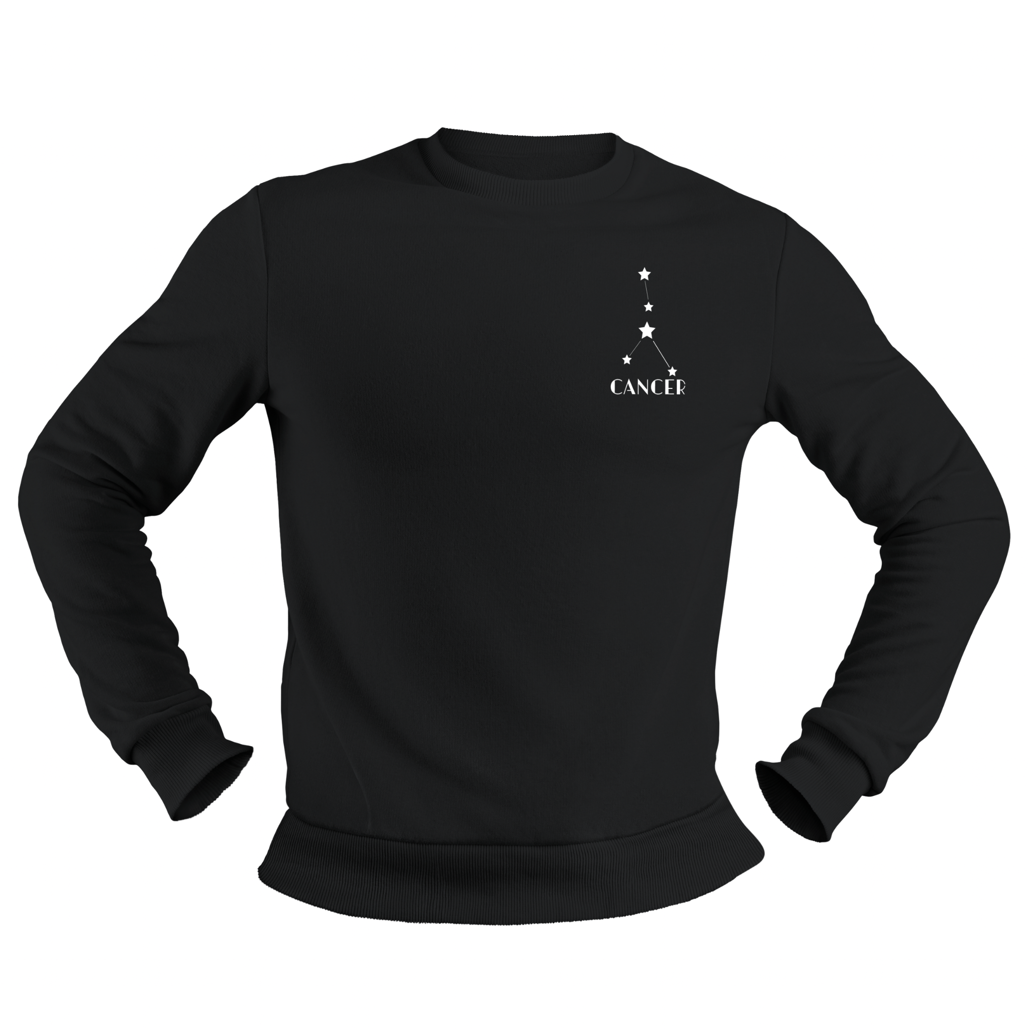 Cancer Glow in the Dark Jumper – Custom Zodiac Sweatshirt | Black 350GSM Astrology Gift