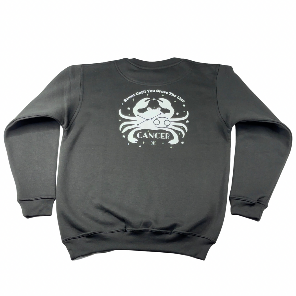 Cancer Glow in the Dark Jumper – Custom Zodiac Sweatshirt | Black 350GSM Astrology Gift