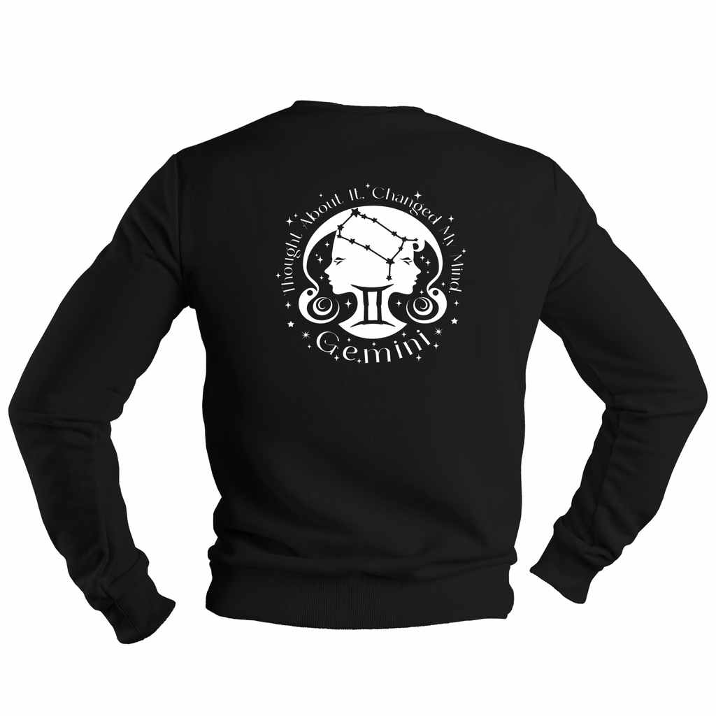 Gemini Glow in the Dark  Jumper – Custom Zodiac Sweatshirt | Black 350GSM Astrology Gift