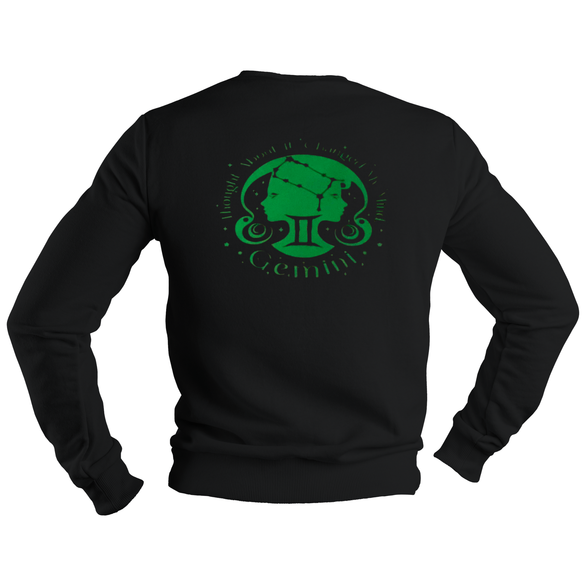 Gemini Glow in the Dark  Jumper – Custom Zodiac Sweatshirt | Black 350GSM Astrology Gift