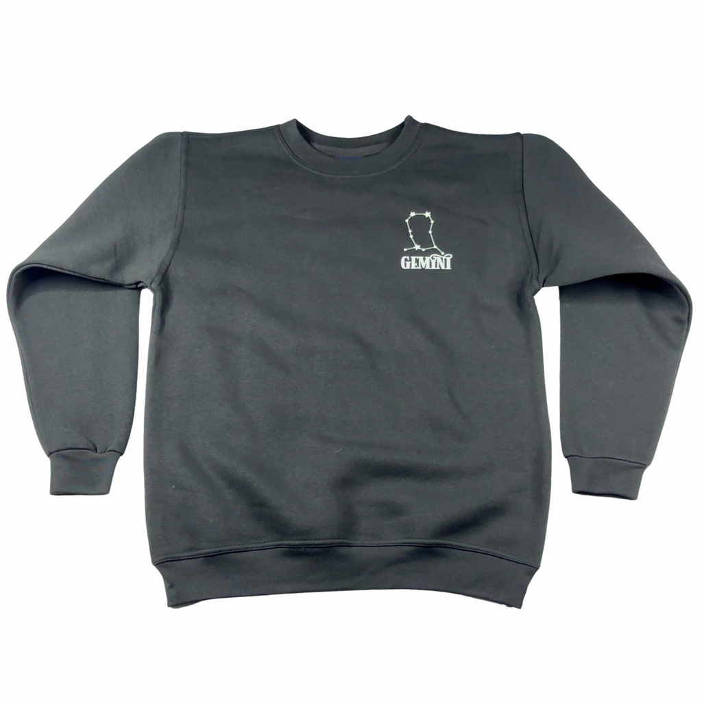 Gemini Glow in the Dark  Jumper – Custom Zodiac Sweatshirt | Black 350GSM Astrology Gift