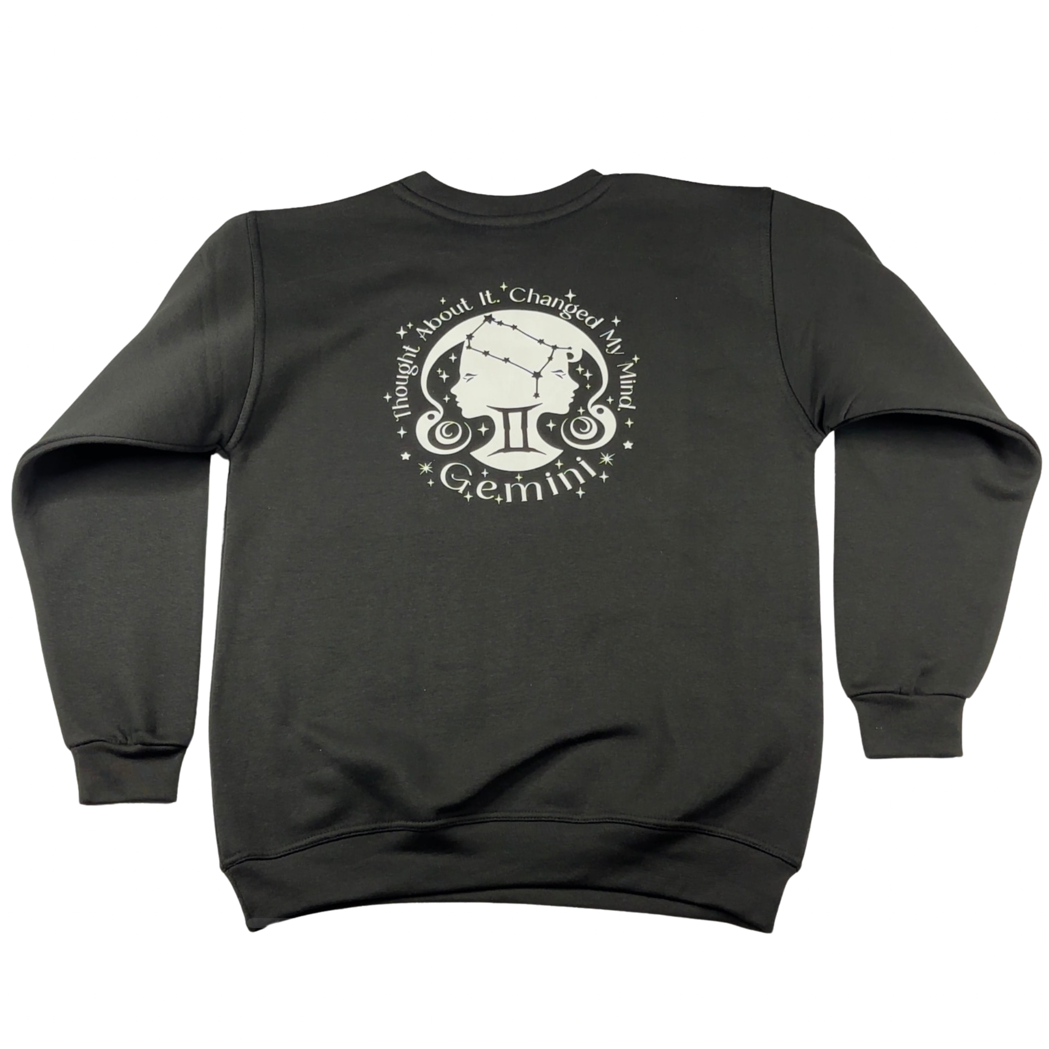 Gemini Glow in the Dark  Jumper – Custom Zodiac Sweatshirt | Black 350GSM Astrology Gift