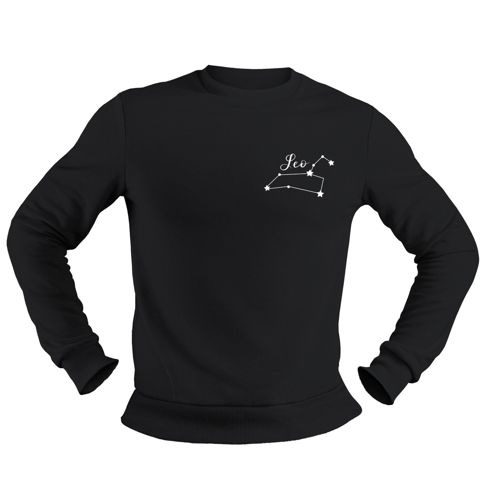 Leo Glow in the Dark Jumper – Custom Zodiac Sweatshirt | Black 350GSM Astrology Gift