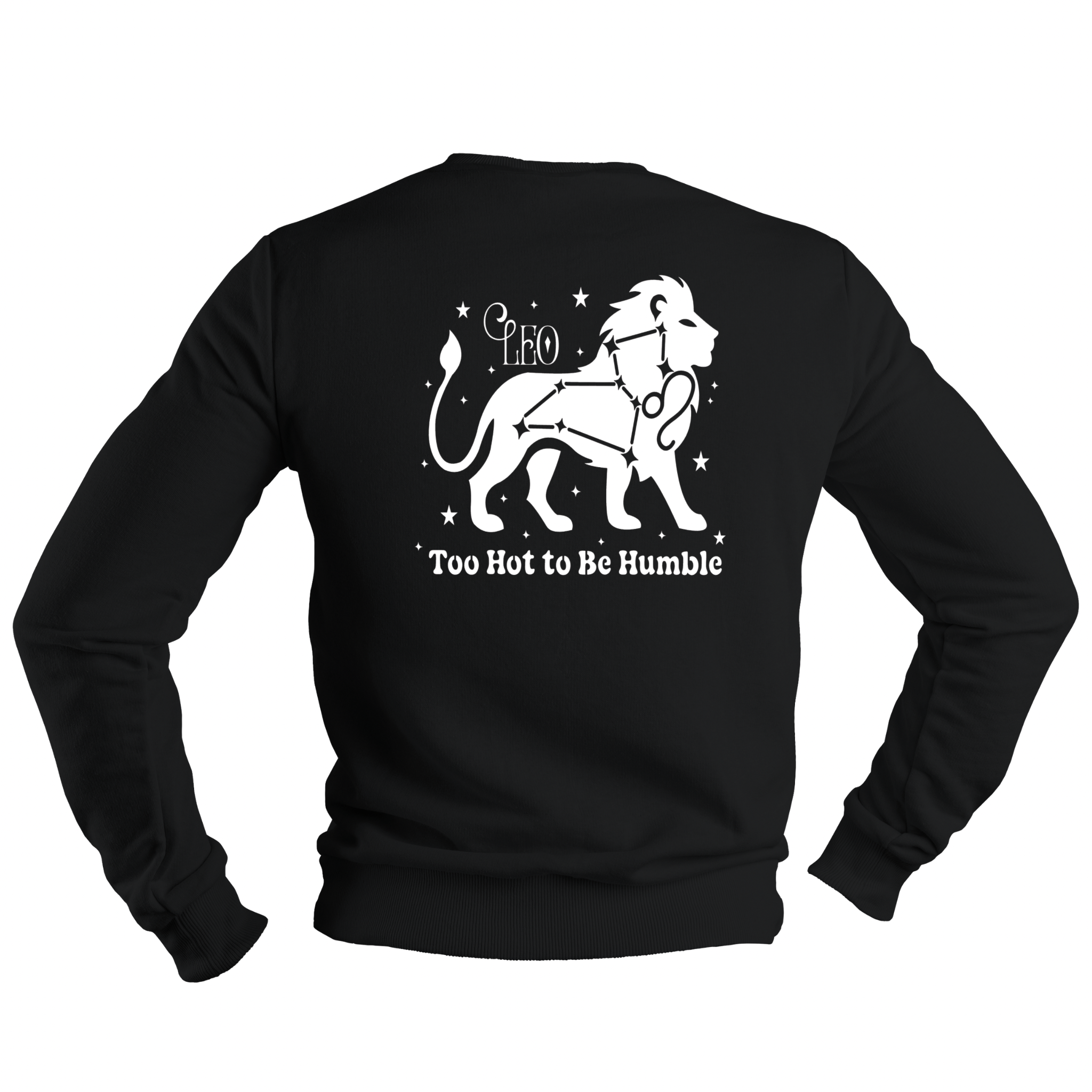 Leo Glow in the Dark Jumper – Custom Zodiac Sweatshirt | Black 350GSM Astrology Gift