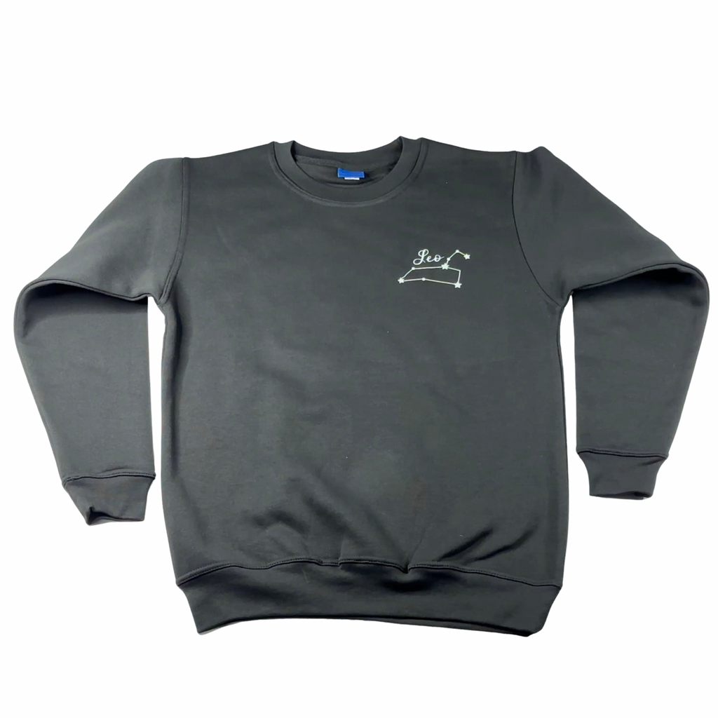 Leo Glow in the Dark Jumper – Custom Zodiac Sweatshirt | Black 350GSM Astrology Gift