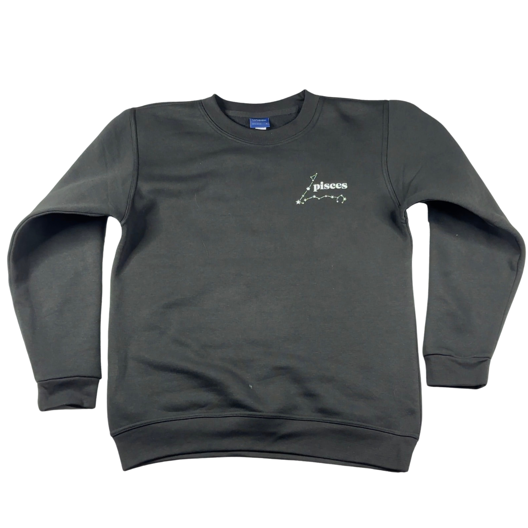 Pisces Glow in the Dark Jumper – Custom Zodiac Sweatshirt | Black 350GSM Astrology Gift