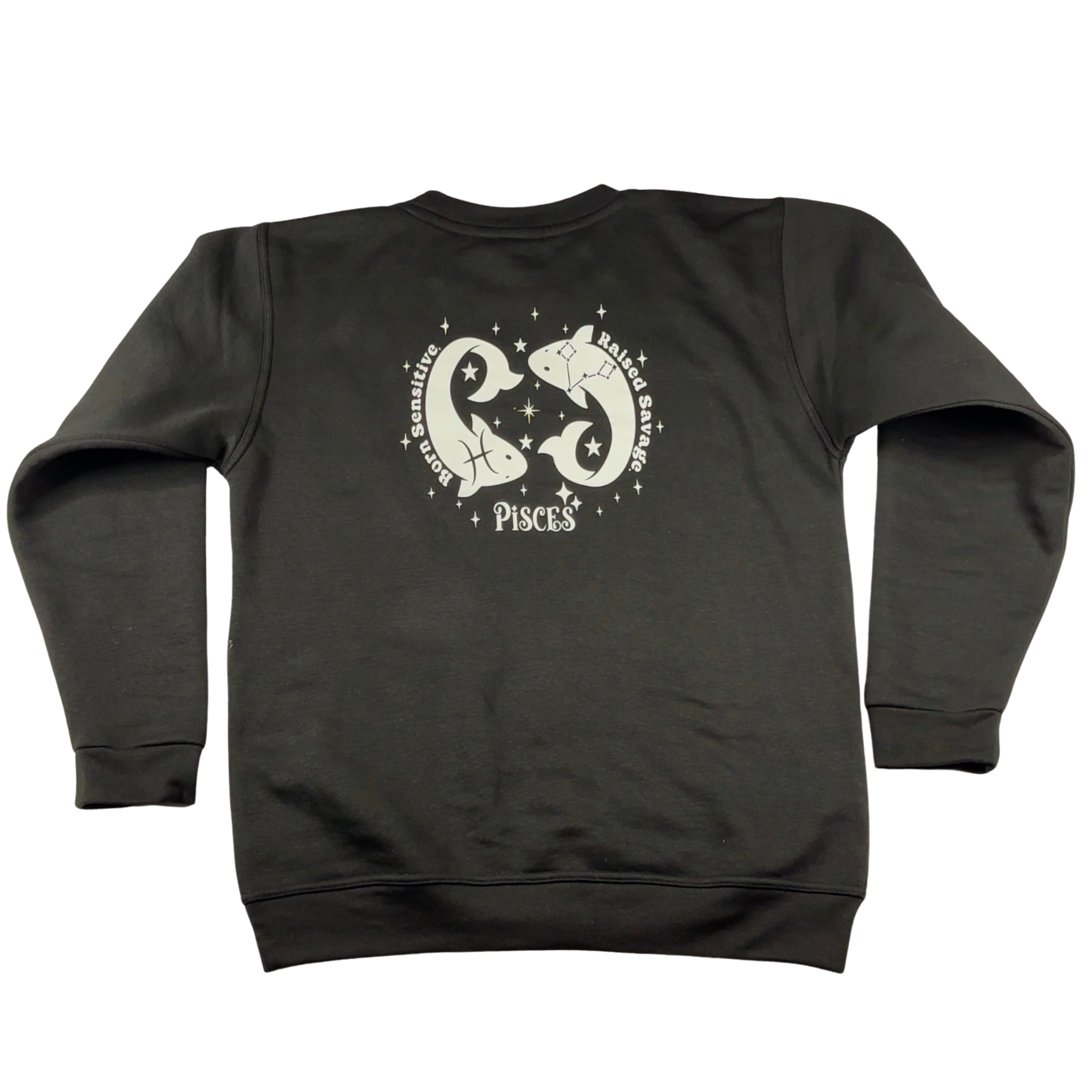 Pisces Glow in the Dark Jumper – Custom Zodiac Sweatshirt | Black 350GSM Astrology Gift