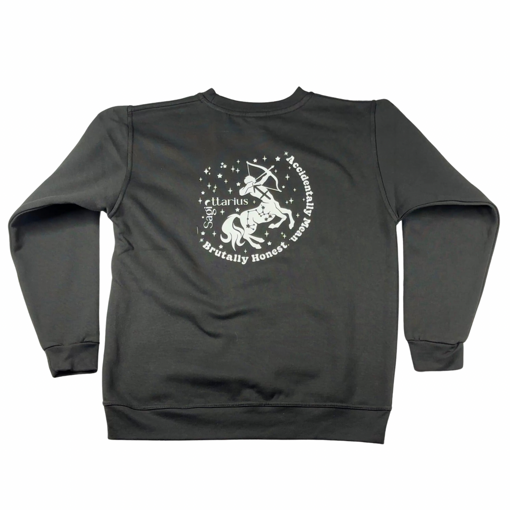 Sagittarius Glow in the Dark Jumper – Custom Zodiac Sweatshirt | Black 350GSM Astrology Gift