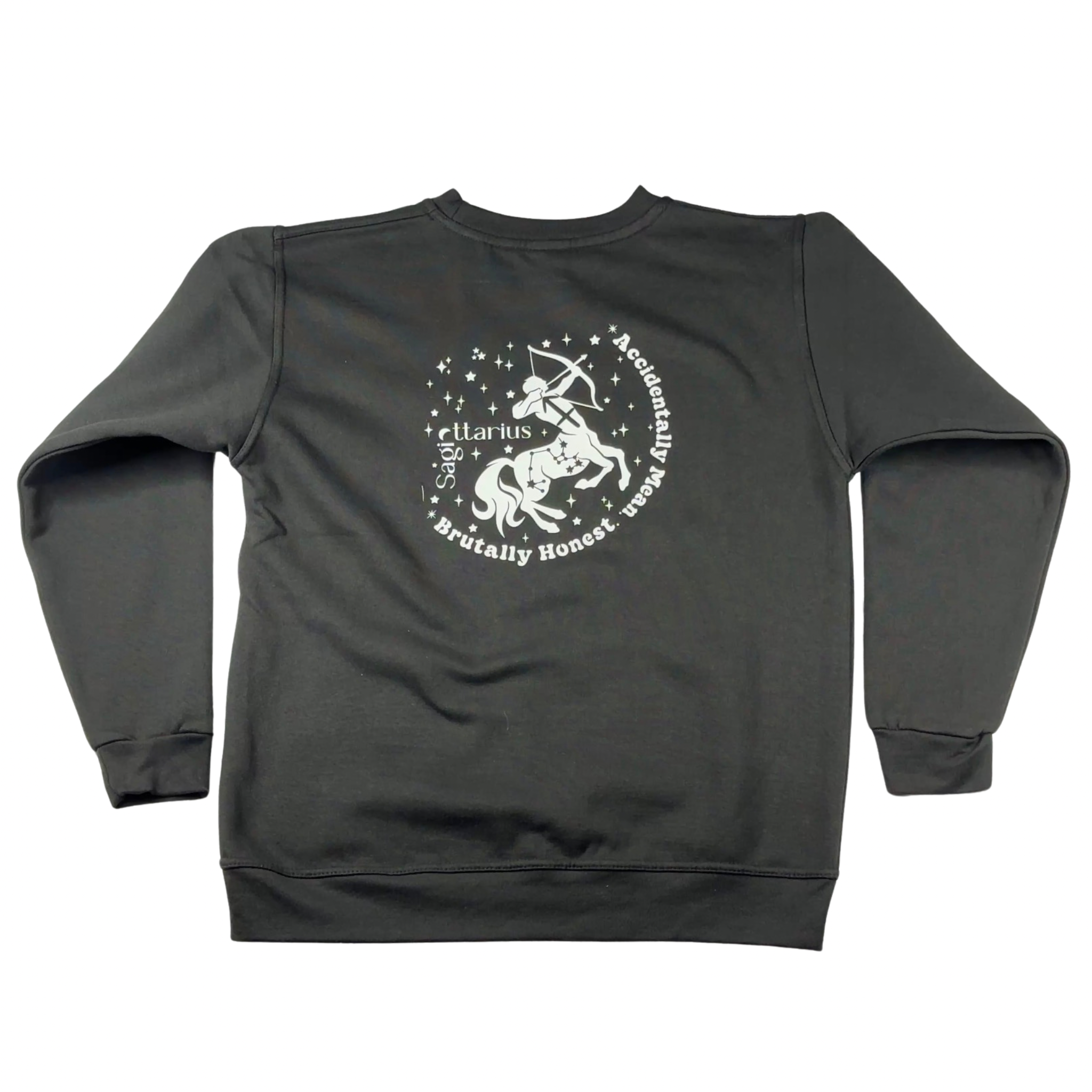Sagittarius Glow in the Dark Jumper – Custom Zodiac Sweatshirt | Black 350GSM Astrology Gift