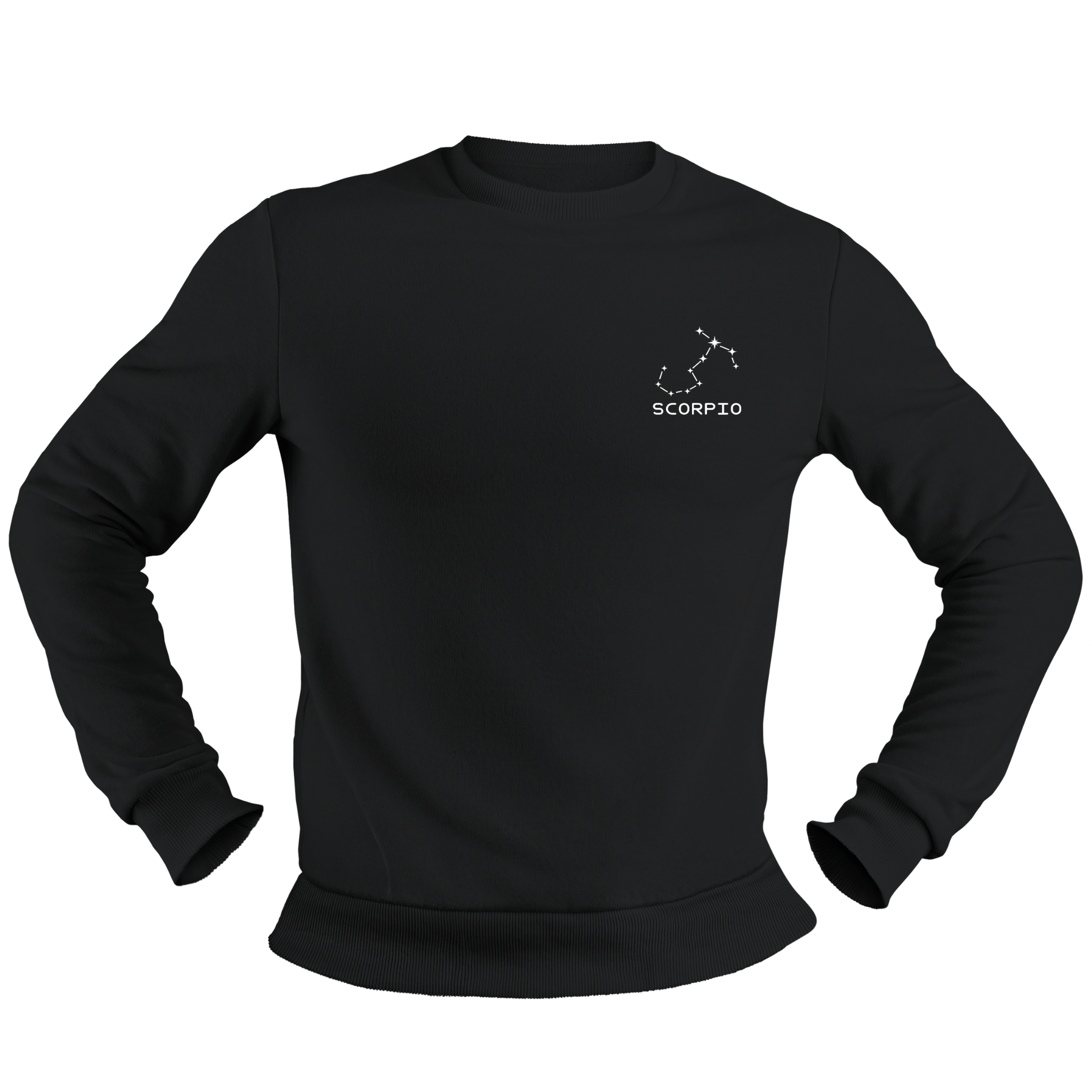 Scorpio Glow in the Dark Jumper – Custom Zodiac Sweatshirt | Black 350GSM Astrology Gift