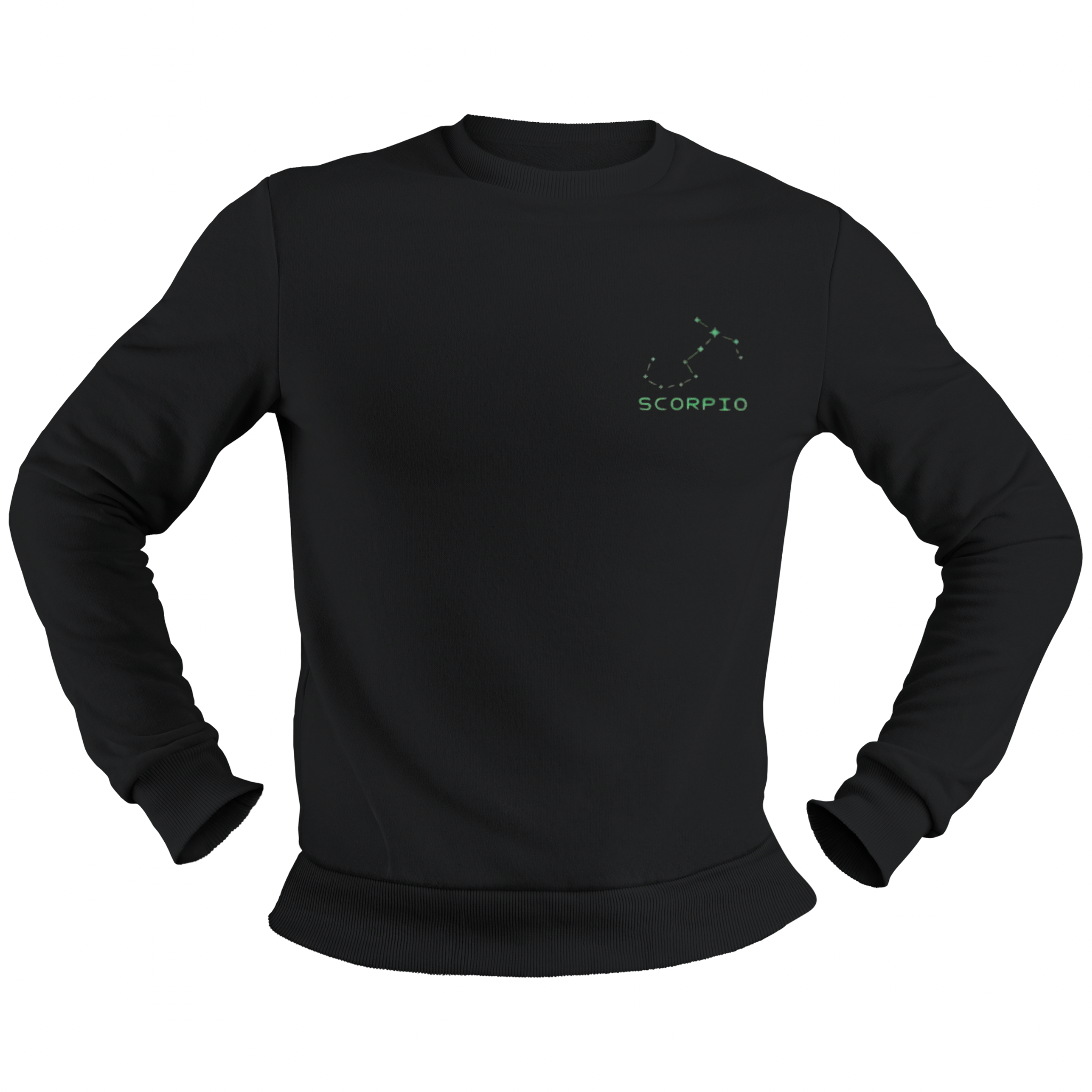 Scorpio Glow in the Dark Jumper – Custom Zodiac Sweatshirt | Black 350GSM Astrology Gift