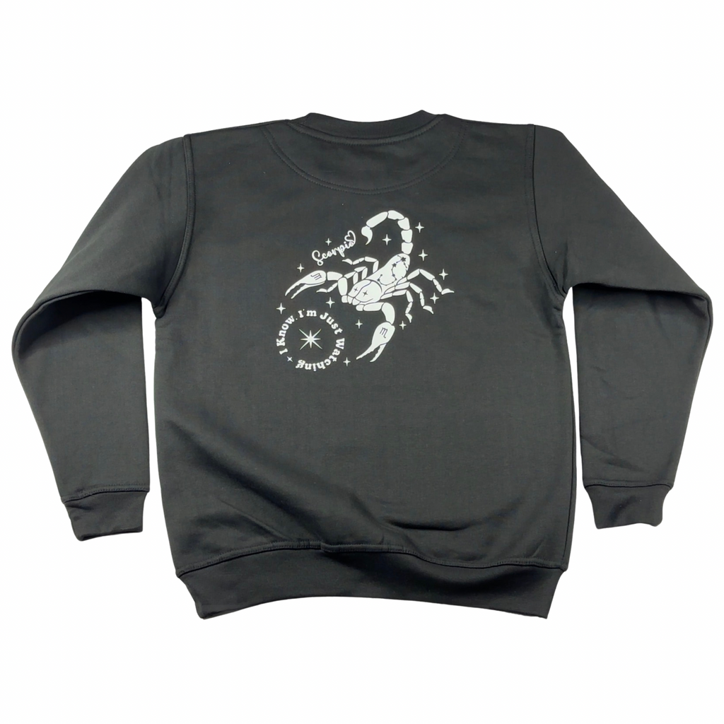 Scorpio Glow in the Dark Jumper – Custom Zodiac Sweatshirt | Black 350GSM Astrology Gift