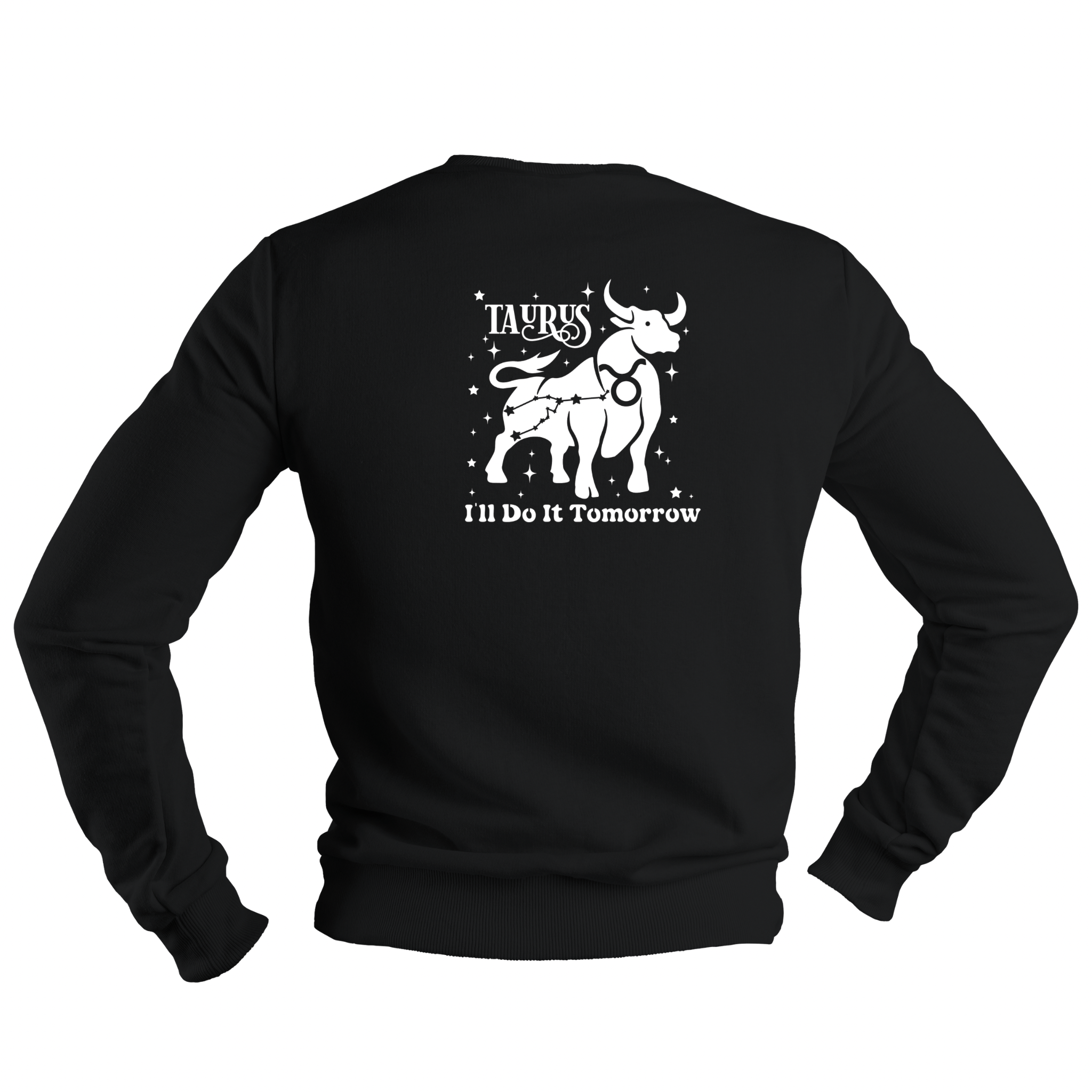 Taurus Glow in the Dark Jumper – Custom Zodiac Sweatshirt | Black 350GSM Astrology Gift