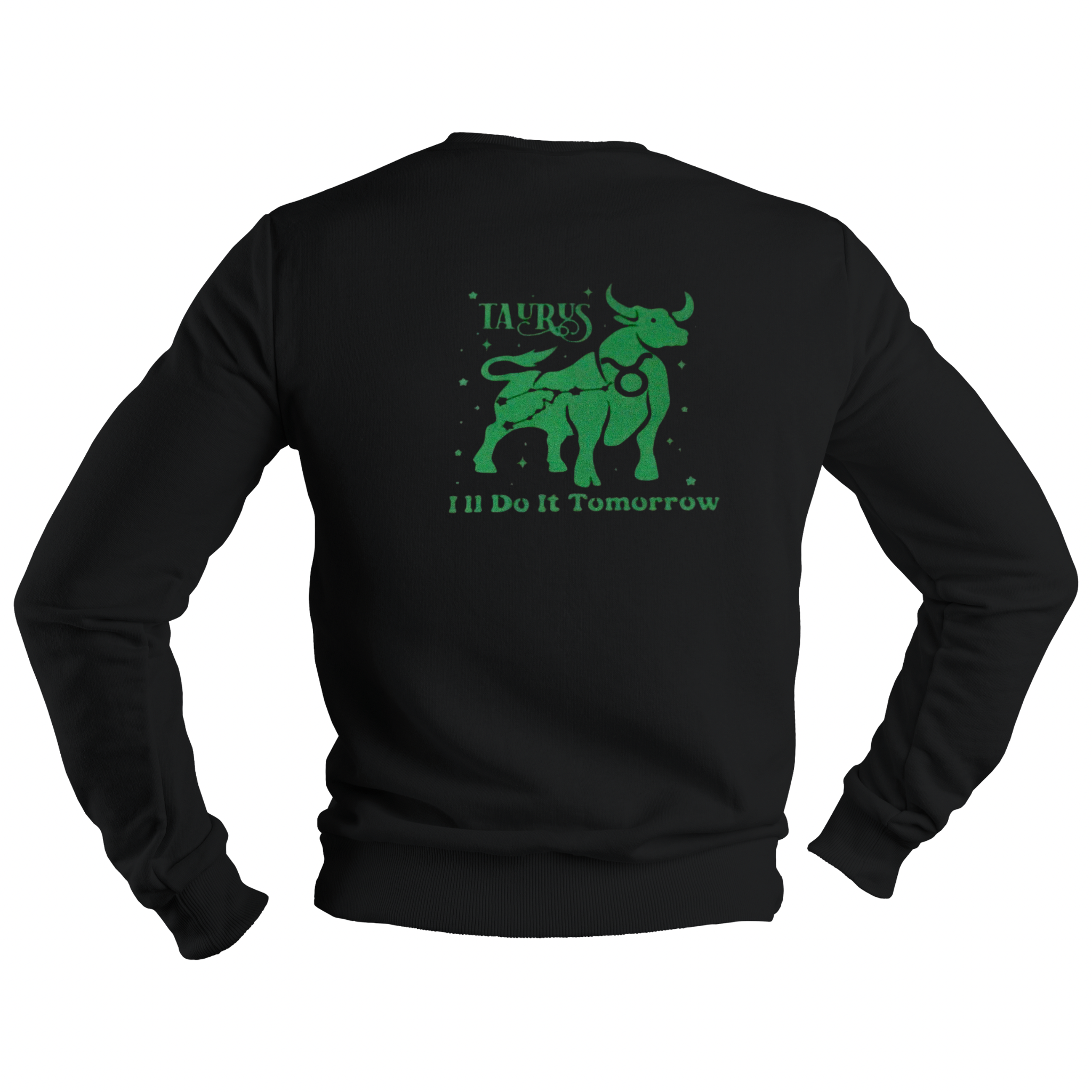 Taurus Glow in the Dark Jumper – Custom Zodiac Sweatshirt | Black 350GSM Astrology Gift