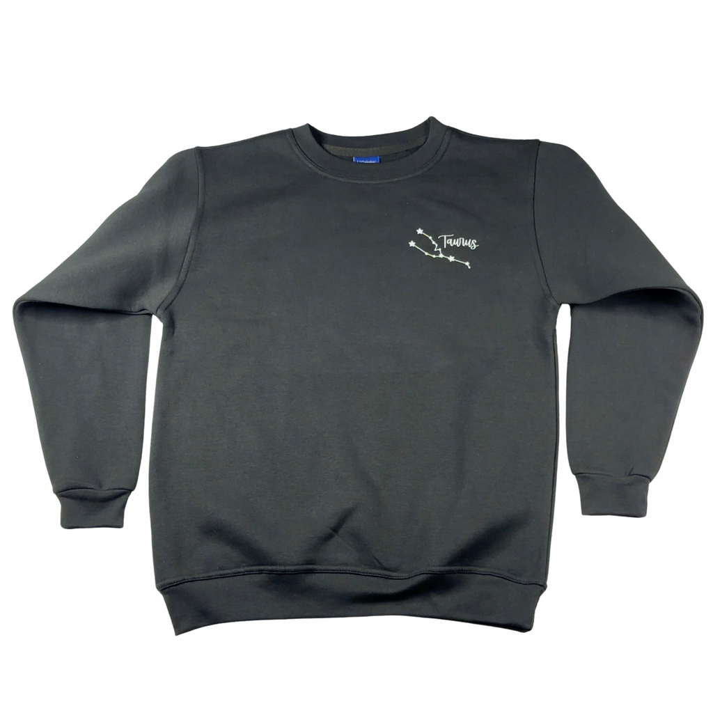 Taurus Glow in the Dark Jumper – Custom Zodiac Sweatshirt | Black 350GSM Astrology Gift