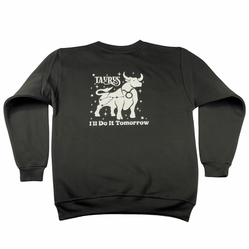 Taurus Glow in the Dark Jumper – Custom Zodiac Sweatshirt | Black 350GSM Astrology Gift