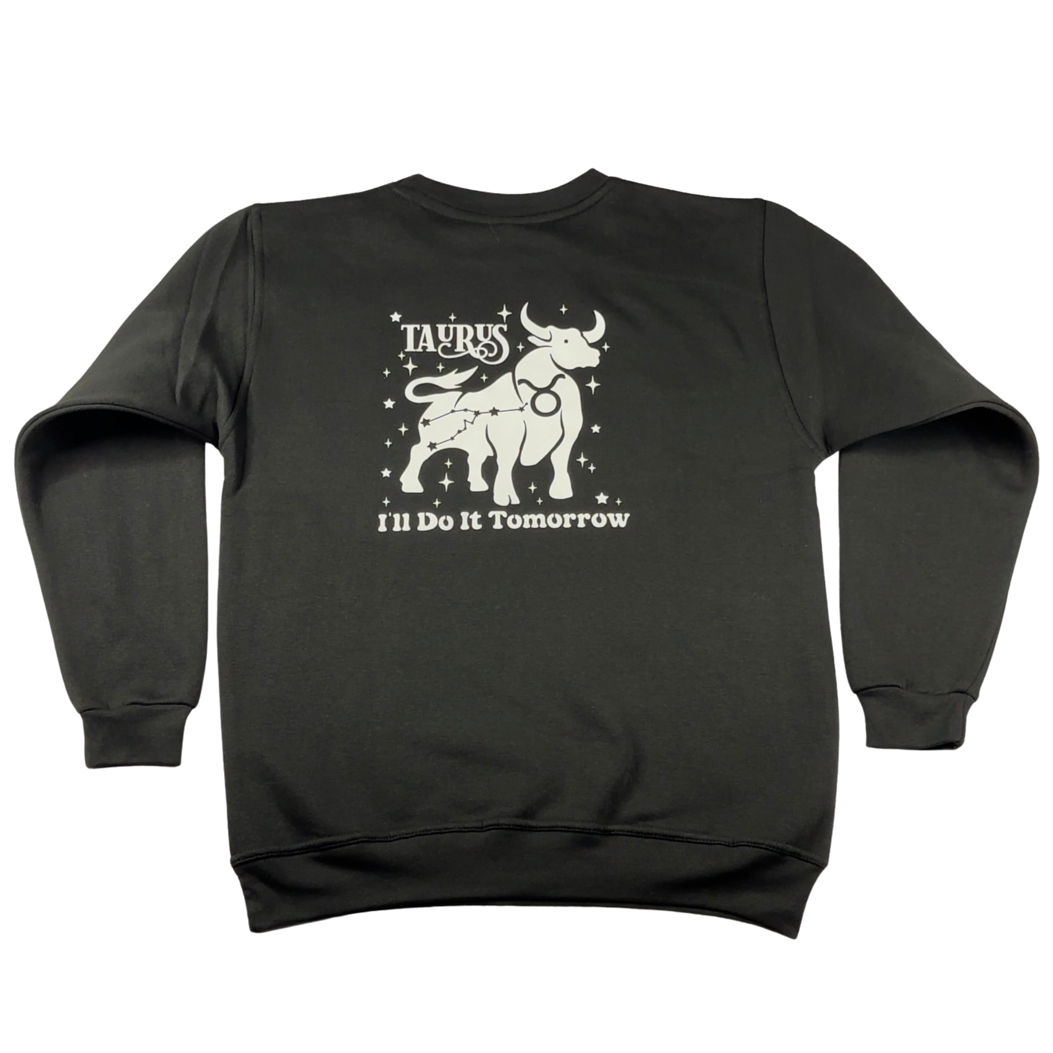 Taurus Glow in the Dark Jumper – Custom Zodiac Sweatshirt | Black 350GSM Astrology Gift