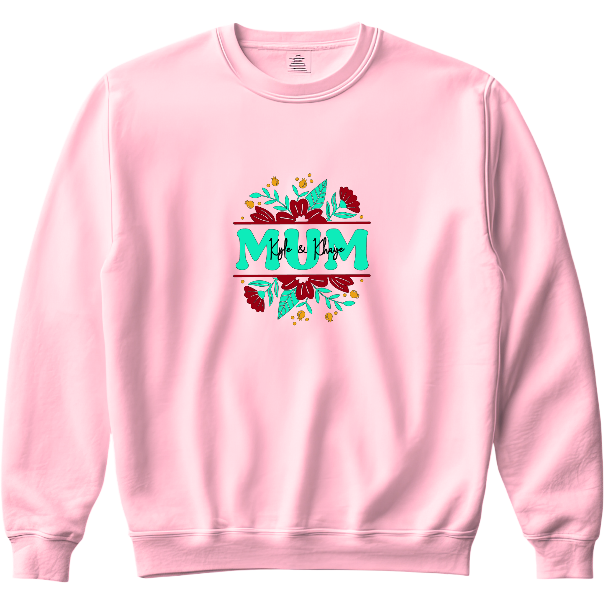 Personalised Mum Sweatshirt with Child’s Name | Custom Mother’s Day Gift | Botanical Mum Jumper