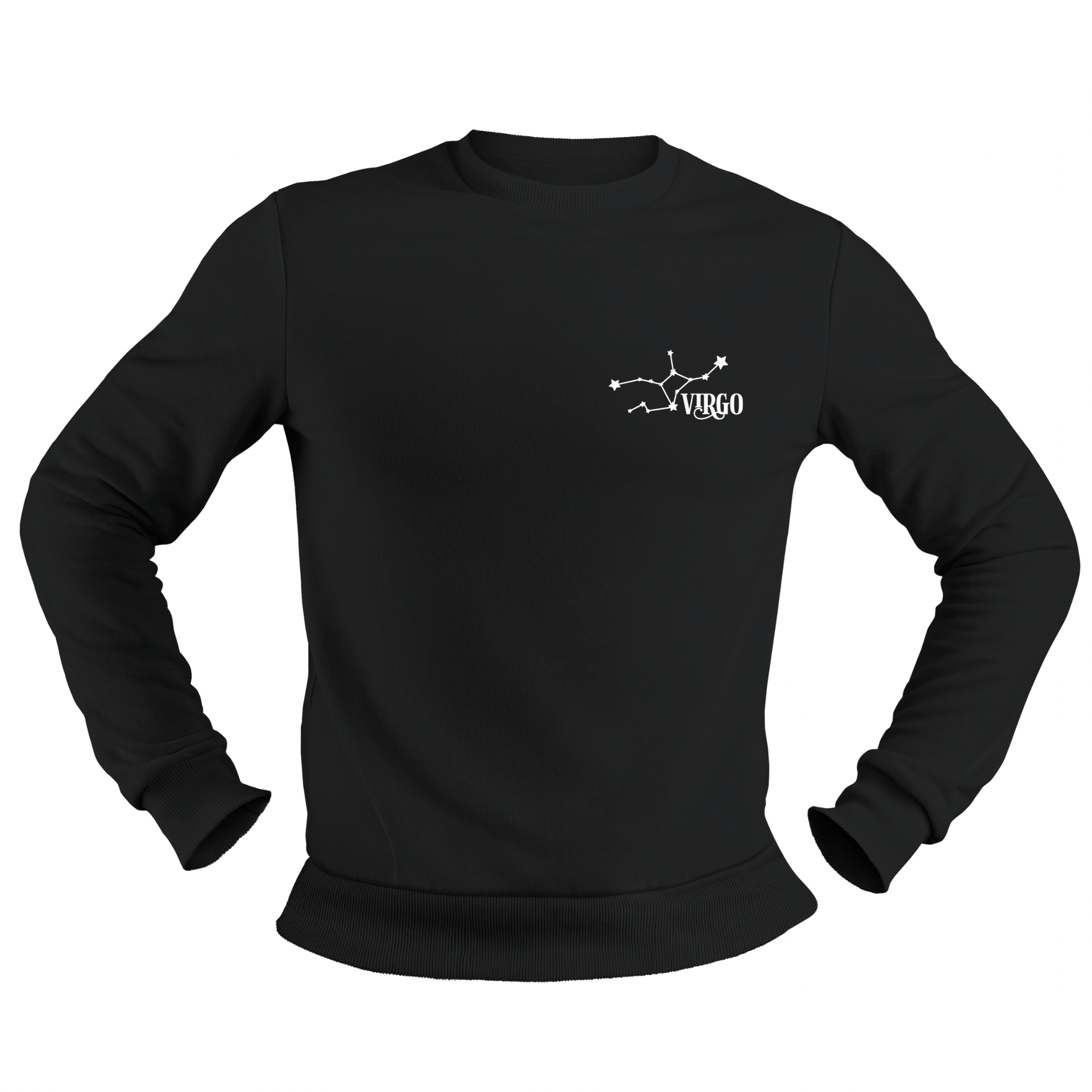 Virgo Glow in the Dark Jumper – Custom Zodiac Sweatshirt | Black 350GSM Astrology Gift