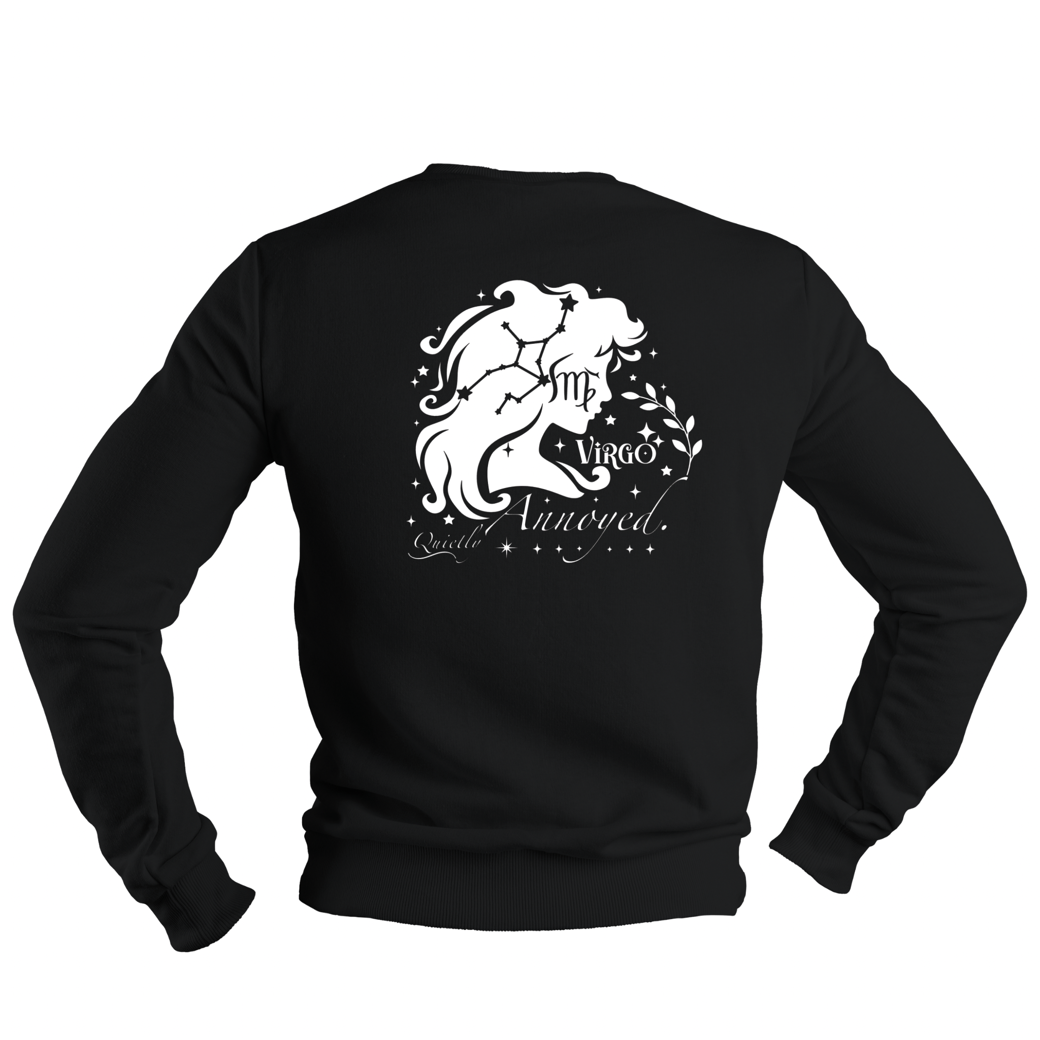Virgo Glow in the Dark Jumper – Custom Zodiac Sweatshirt | Black 350GSM Astrology Gift