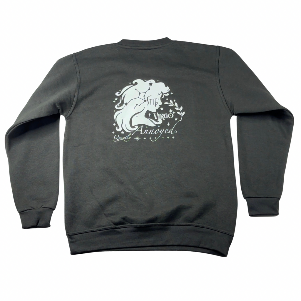 Virgo Glow in the Dark Jumper – Custom Zodiac Sweatshirt | Black 350GSM Astrology Gift