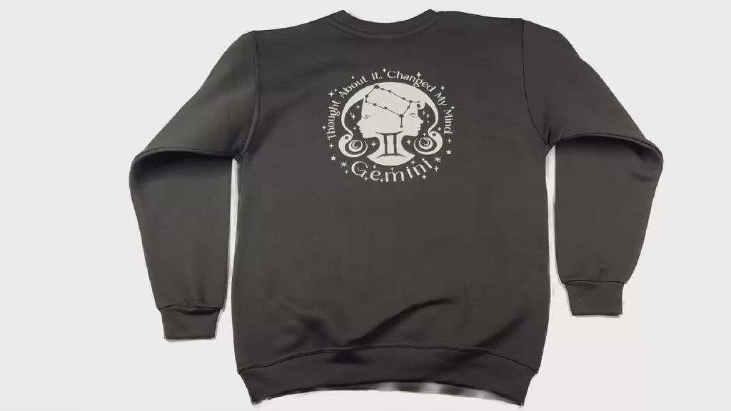 Gemini Glow in the Dark  Jumper – Custom Zodiac Sweatshirt | Black 350GSM Astrology Gift