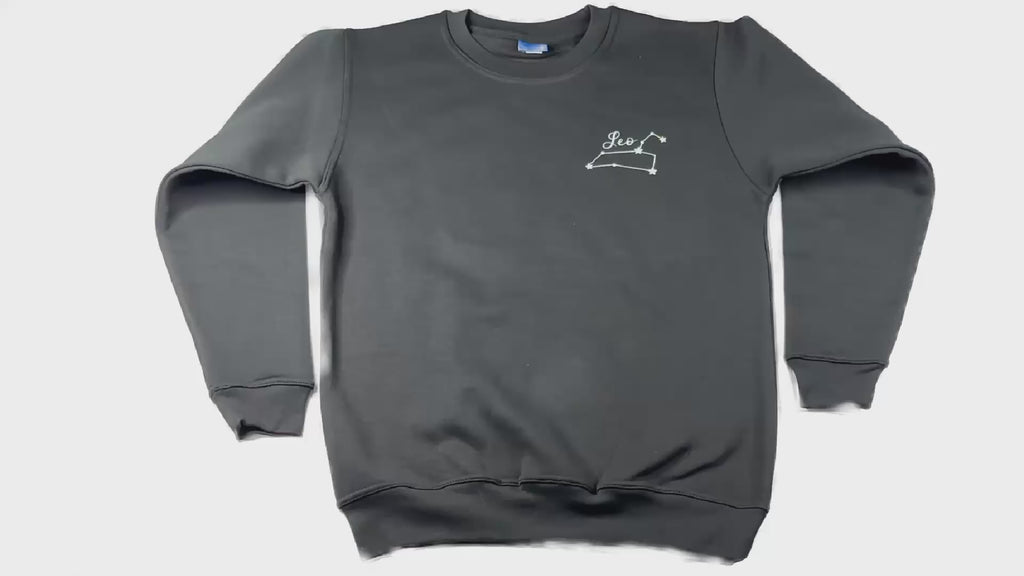 Leo Glow in the Dark Jumper – Custom Zodiac Sweatshirt | Black 350GSM Astrology Gift