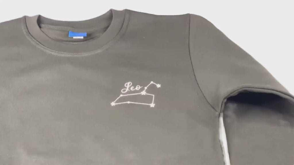 Leo Glow in the Dark Jumper – Custom Zodiac Sweatshirt | Black 350GSM Astrology Gift