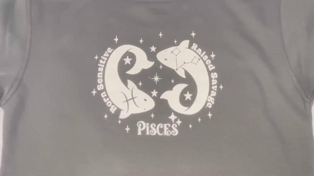 Pisces Glow in the Dark Jumper – Custom Zodiac Sweatshirt | Black 350GSM Astrology Gift
