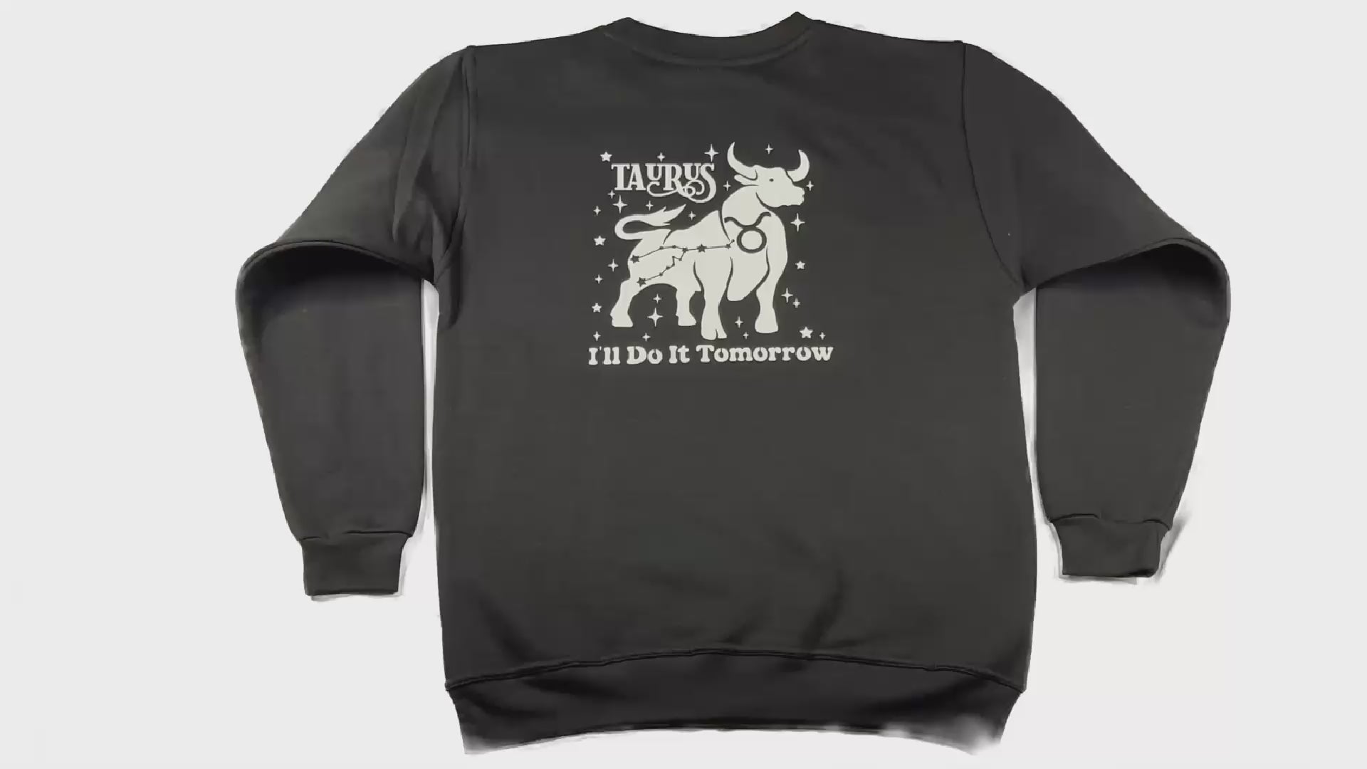 Taurus Glow in the Dark Jumper – Custom Zodiac Sweatshirt | Black 350GSM Astrology Gift