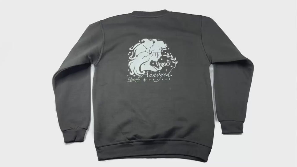 Virgo Glow in the Dark Jumper – Custom Zodiac Sweatshirt | Black 350GSM Astrology Gift