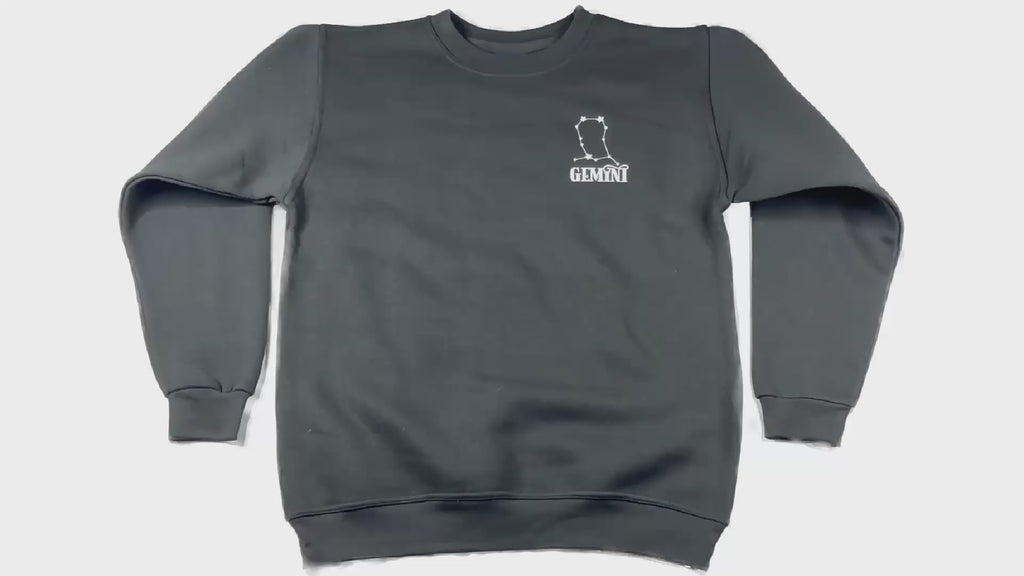 Gemini Glow in the Dark  Jumper – Custom Zodiac Sweatshirt | Black 350GSM Astrology Gift