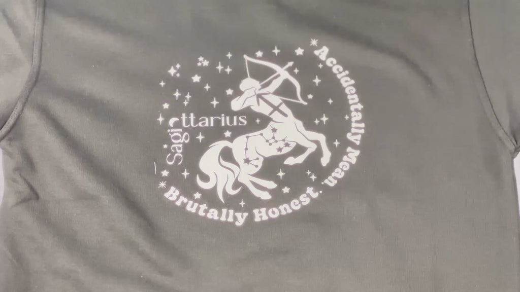 Sagittarius Glow in the Dark Jumper – Custom Zodiac Sweatshirt | Black 350GSM Astrology Gift