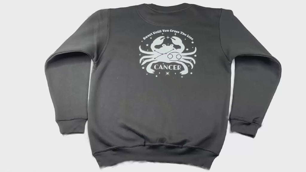 Cancer Glow in the Dark Jumper – Custom Zodiac Sweatshirt | Black 350GSM Astrology Gift