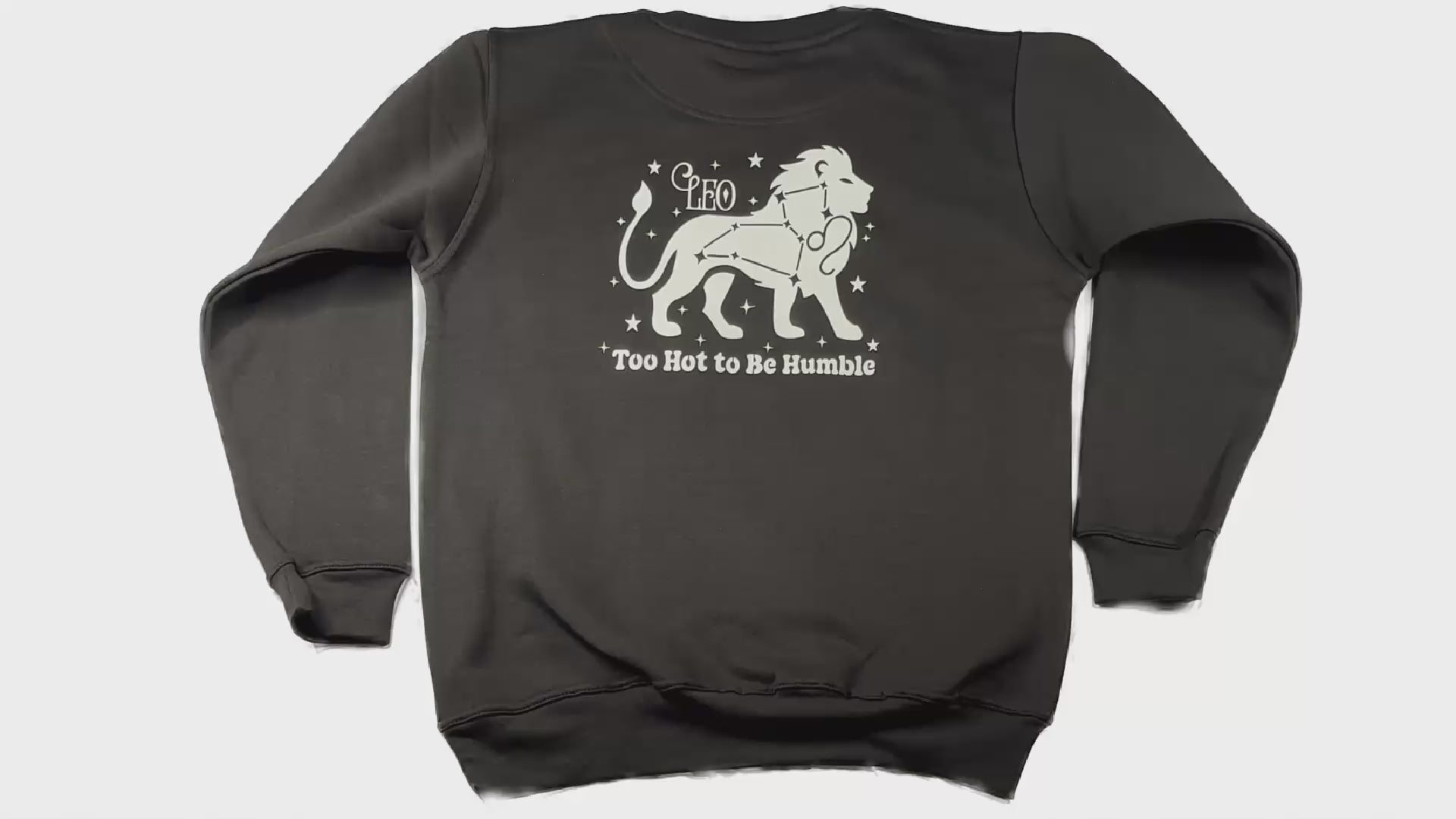 Leo Glow in the Dark Jumper – Custom Zodiac Sweatshirt | Black 350GSM Astrology Gift