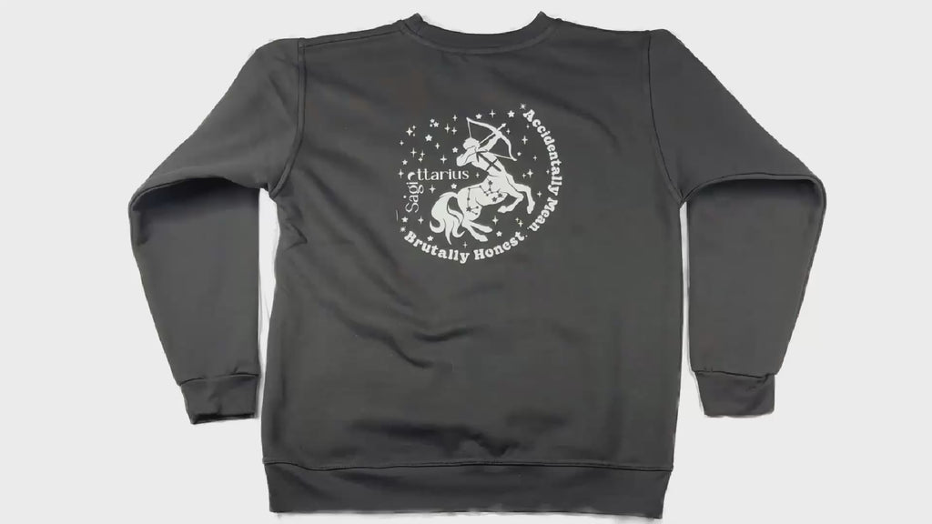 Sagittarius Glow in the Dark Jumper – Custom Zodiac Sweatshirt | Black 350GSM Astrology Gift