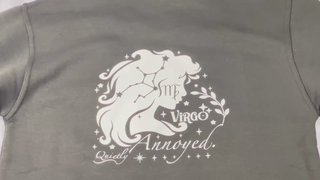 Virgo Glow in the Dark Jumper – Custom Zodiac Sweatshirt | Black 350GSM Astrology Gift