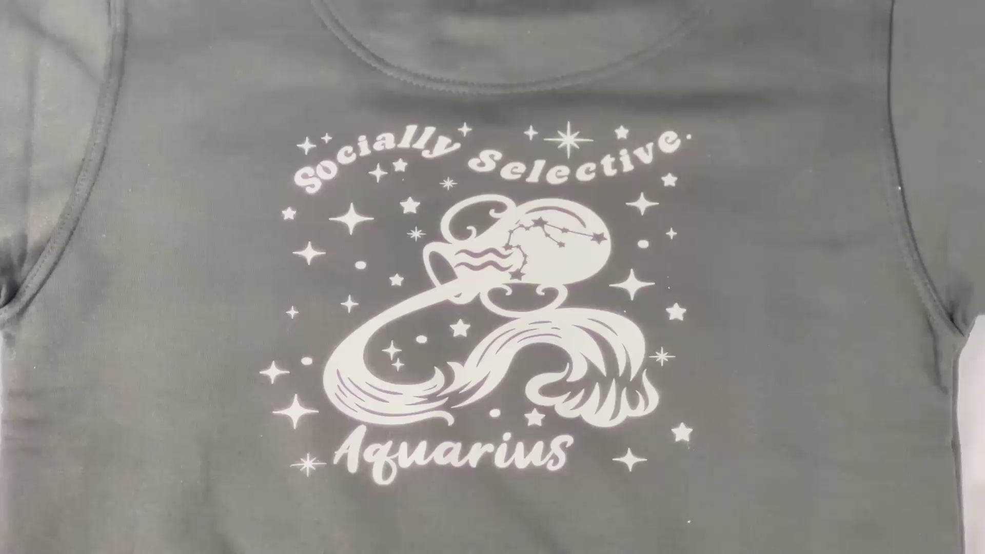 Aquarius Glow in the Dark Jumper – Custom Zodiac Sweatshirt | Black 350GSM Astrology Gift