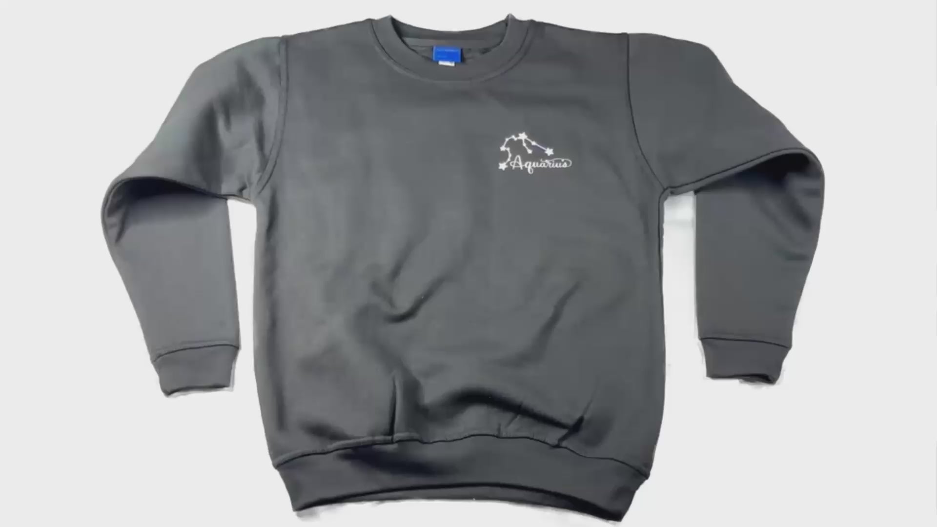 Aquarius Glow in the Dark Jumper – Custom Zodiac Sweatshirt | Black 350GSM Astrology Gift