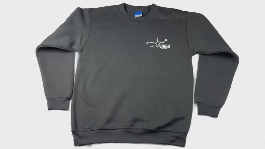 Virgo Glow in the Dark Jumper – Custom Zodiac Sweatshirt | Black 350GSM Astrology Gift