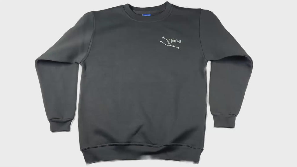 Taurus Glow in the Dark Jumper – Custom Zodiac Sweatshirt | Black 350GSM Astrology Gift